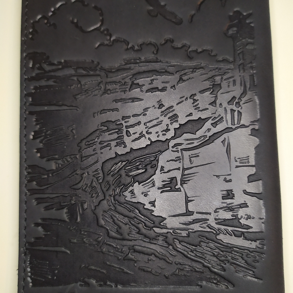 Leather Passport holder ( Black Vintage) - Picture 3 of 4